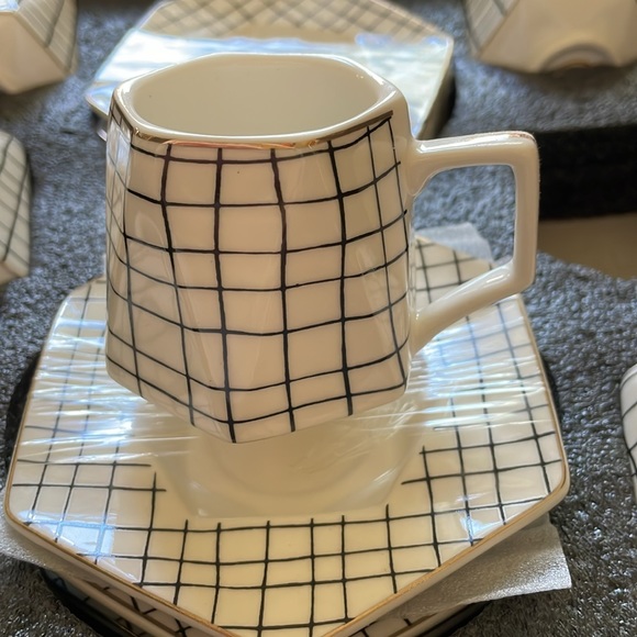 New 12 Piece Coffee Me Aramco Imports Espresso demitasse Coffee cup & saucer Set - Picture 6 of 9